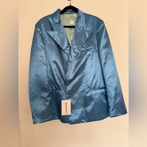 Acne Studios Satin Suit in Azure Blue